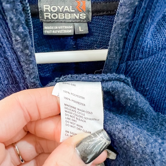 Royal Robbins Blue and Black 1/4 Zip Long Sleeve Pullover Size Large - Picture 6 of 11